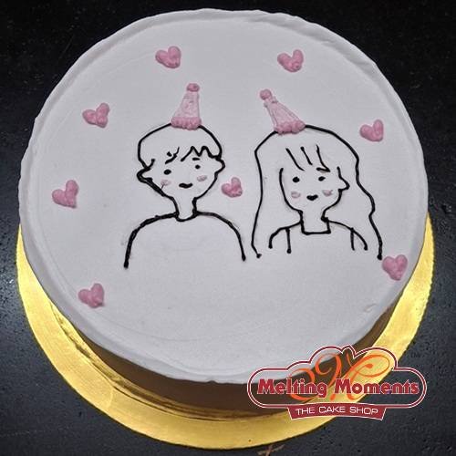 Sweet Couple Anniversary Cake 