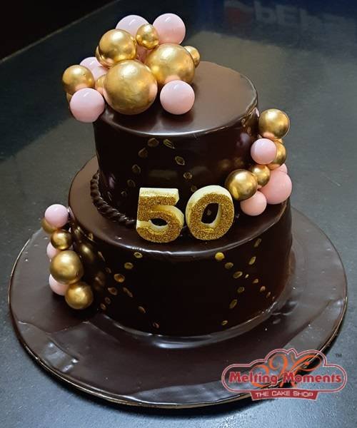 Two Tier Chocolate Design Cake