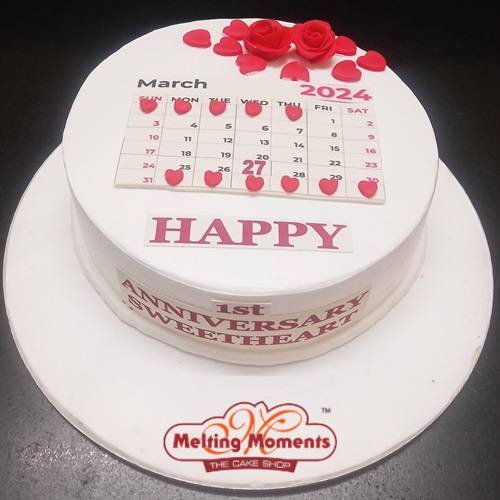 Special Anniverssary Cake with Calender