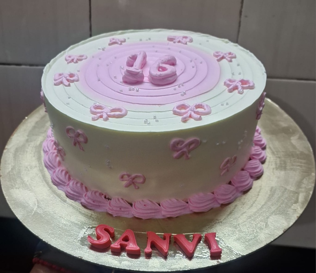 Pink Bow Birthday Cake
