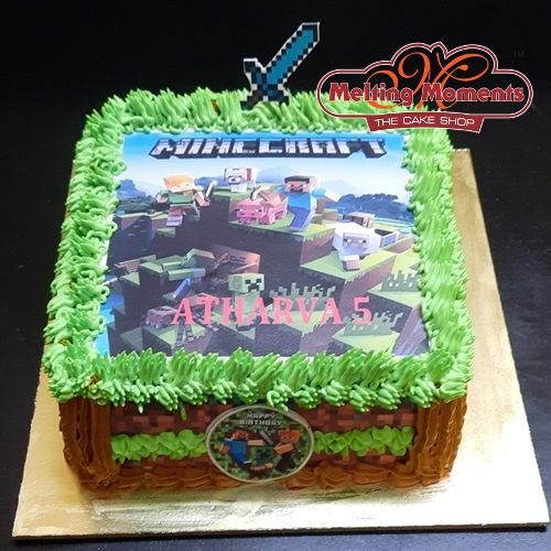 Minecraft Photo Cake